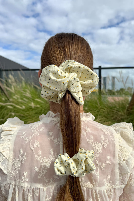 Dominque Scrunchie - Floral Corduroy 2 sizes