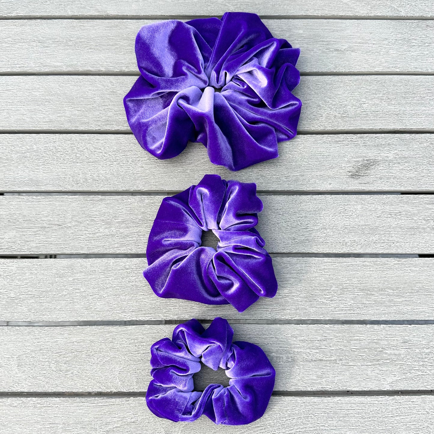 Magnolia Scrunchie - Purple Velvet 3 sizes