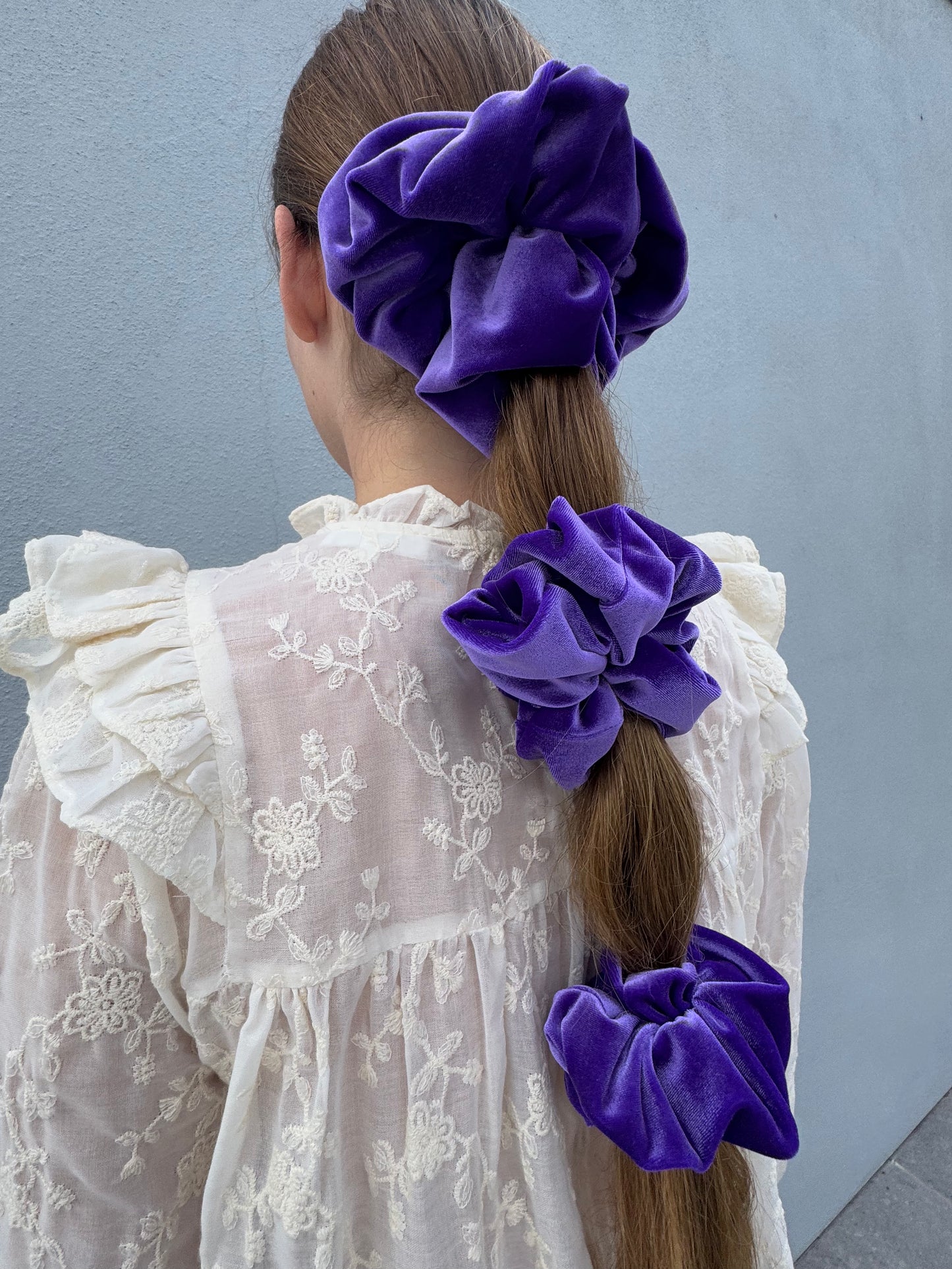 Magnolia Scrunchie - Purple Velvet 3 sizes