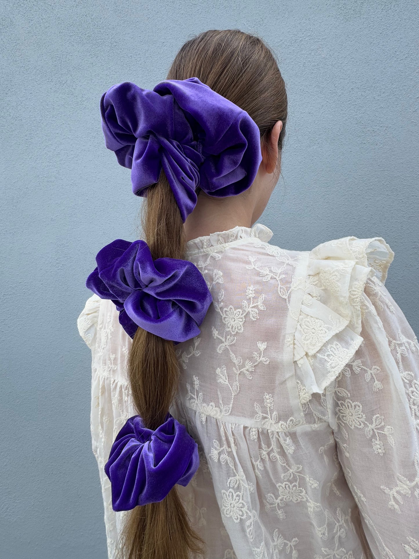 Magnolia Scrunchie - Purple Velvet 3 sizes