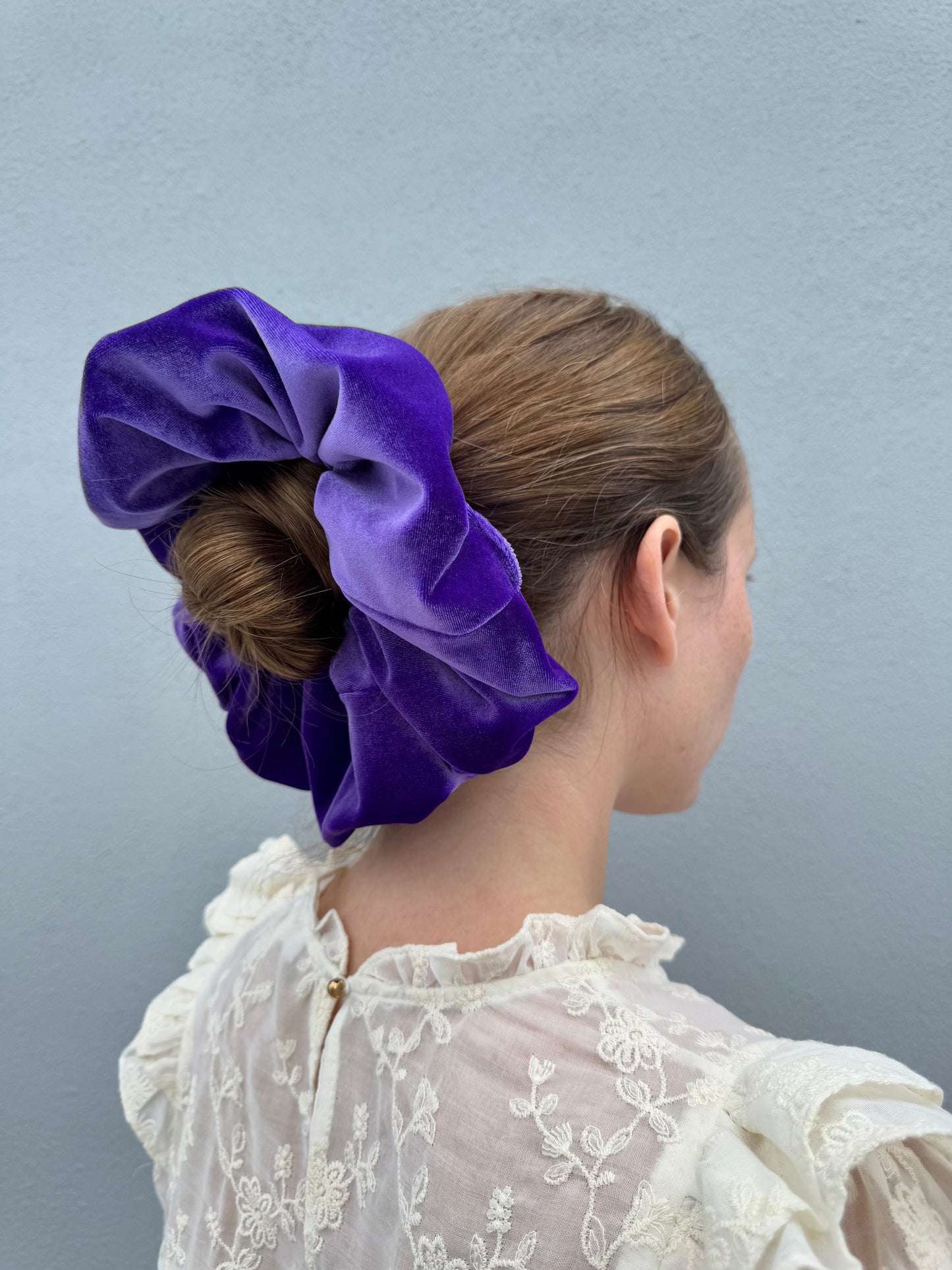 Magnolia Scrunchie - Purple Velvet 3 sizes