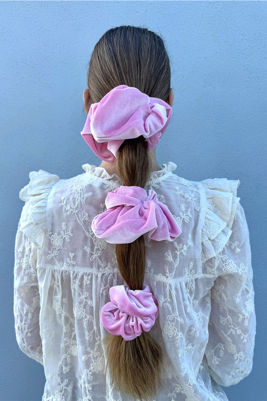 Magnolia Scrunchie - Baby Pink Velvet 3 sizes